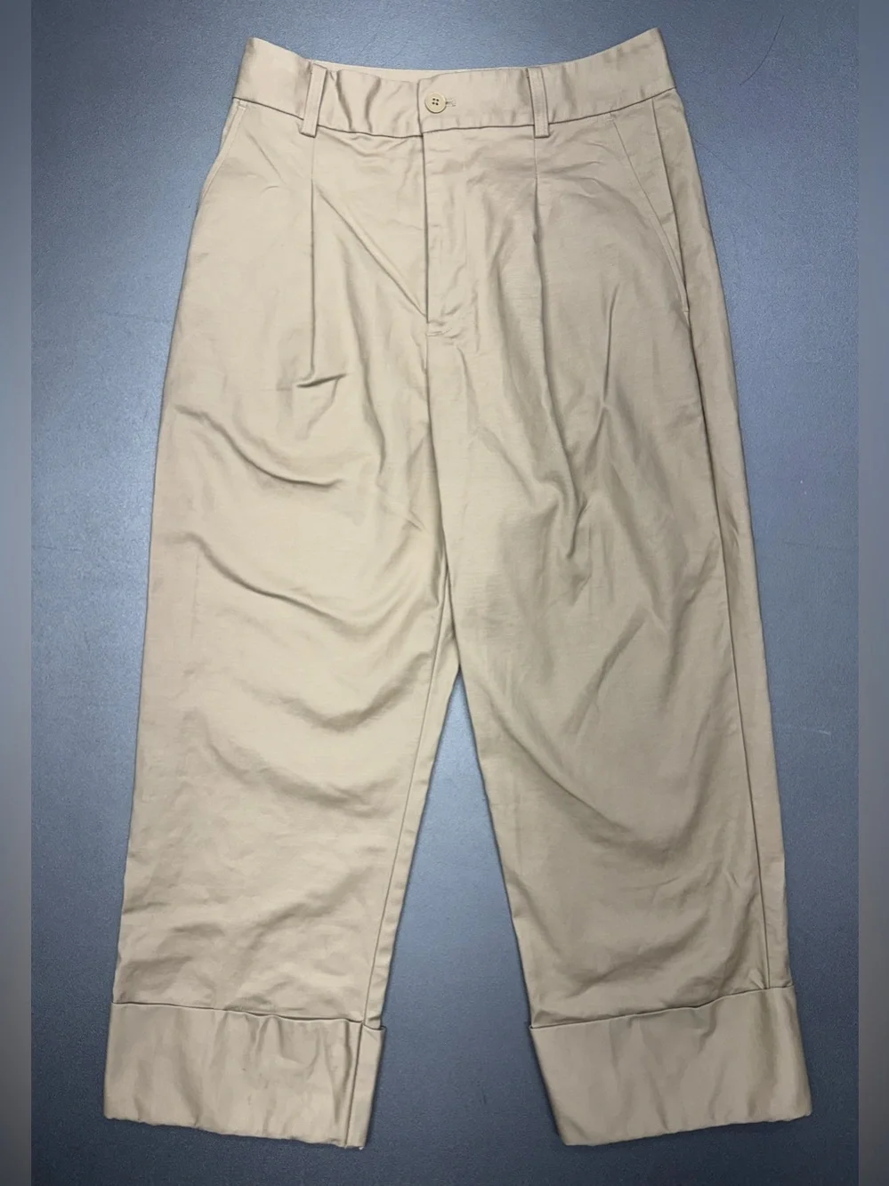 Lauren Ralph Lauren Tan Khaki Cropped Cuffed Pants Women’s 6 Cotton Stretch